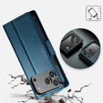 Glossy Litchi wallet case with flap for iPhone 17 Pro Max