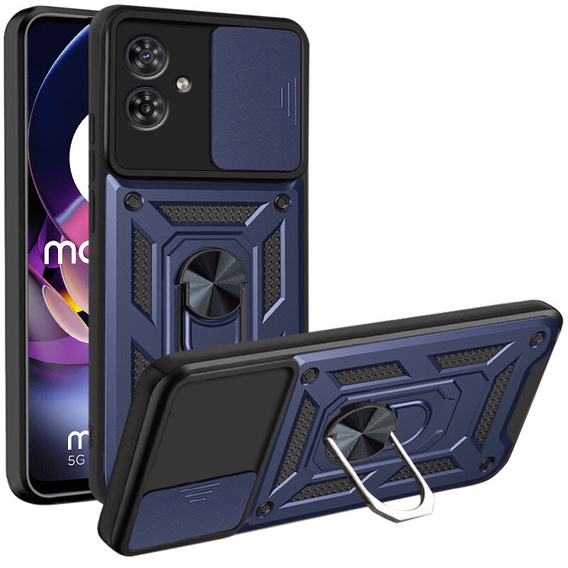 Case for Motorola Moto G54 5G, CamShield Slide, blue