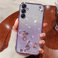 Case for Samsung Galaxy A55 5G, Glitter Flower, pink rose gold