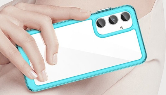Case for Samsung Galaxy A55 5G, Fusion Hybrid, transparent / blue