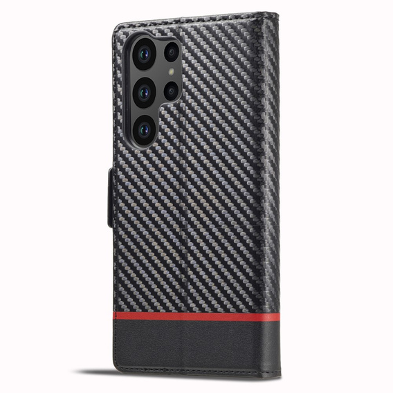 Flip case for Samsung Galaxy S23 Ultra, Carbon LC.IMEEKE, black