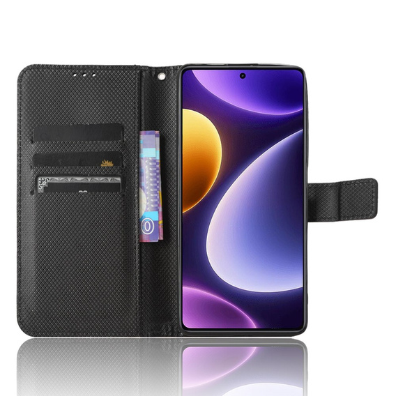 Flip case for Poco F5 5G, Wallet Smart Magnet, black