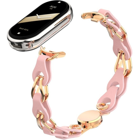 Stainless Steel Watch Strap with Protective Case for Apple Watch, Silver