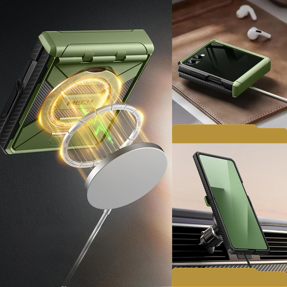 Tongate MECH case with MagSafe for Samsung Galaxy Z Flip 7, green