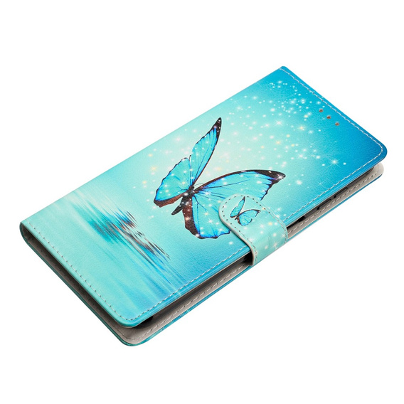 Flip case for Xiaomi Redmi Note 12S, Wallet, butterfly, blue