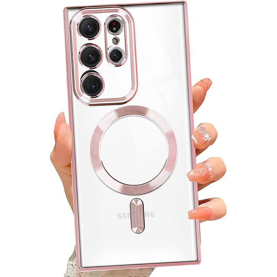 Case for Samsung Galaxy S23 Ultra, MagSafe Hybrid, pink rose gold