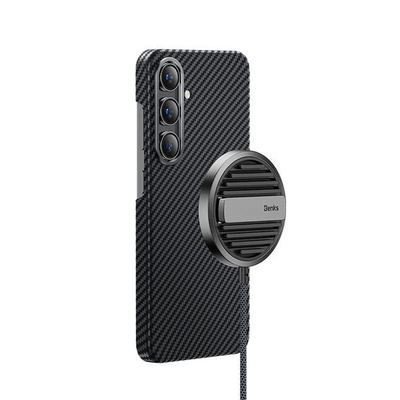 BENKS Armor Air Kevlar 600D Metal Frame Case with MagSafe for Samsung Galaxy S24