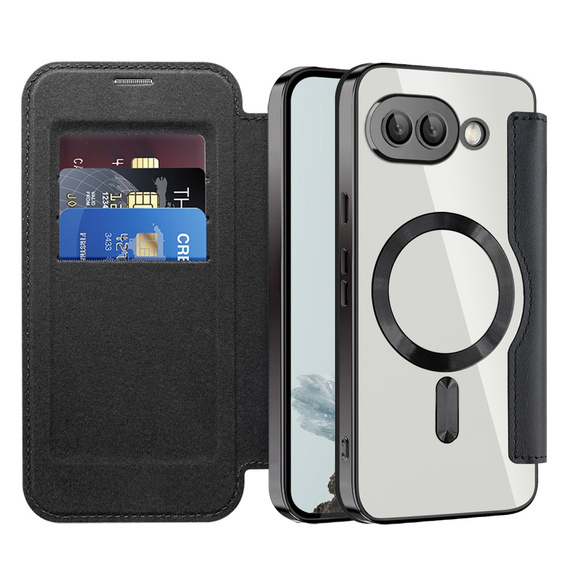 Flip case for Google Pixel 9A, RFID Wallet MagSafe CamShield, black