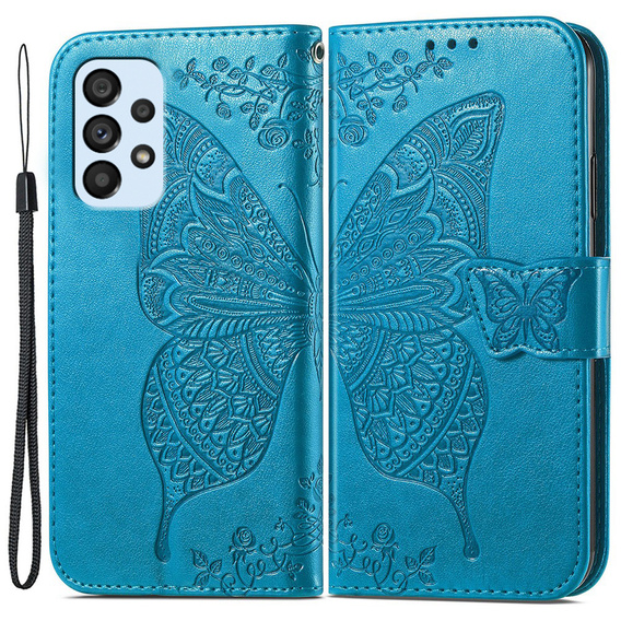 Flip case for Samsung Galaxy A53 5G, Butterfly, blue