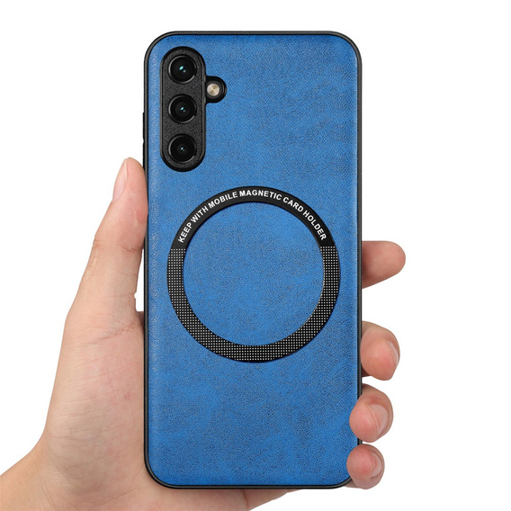 Case for Samsung Galaxy A14 5G, Leather Hybrid MagSafe, blue