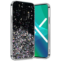 Case for Samsung Galaxy S9, Glittery, black