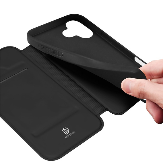 Dux Ducis case for iPhone 17, Skin Pro, with flap, with card slot, black