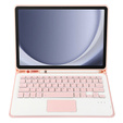 Case + keyboard Samsung Galaxy Tab A9+, Leather Pen Slot TouchPad, pink