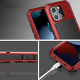 Case for iPhone 15, armoured, with integrated glass, red