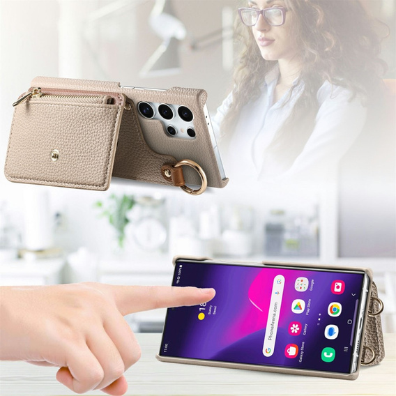 Case for Samsung Galaxy S25 Ultra, GKK Leather, black