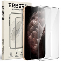 2x Tempered Glass for iPhone 11 Pro, ERBORD 9H Hard Glass for phone screen