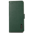 KHAZNEH RFID case for Samsung Galaxy S24 Ultra, Litchi Texture, green
