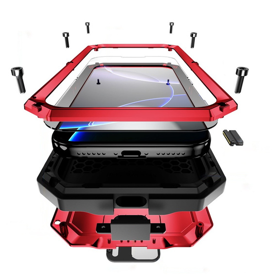 R-JUST armoured case with screen protector and stand for iPhone 17 Pro