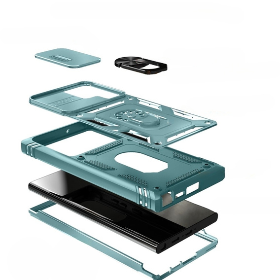 Case for Samsung Galaxy S23 Ultra, CamShield Slide, green