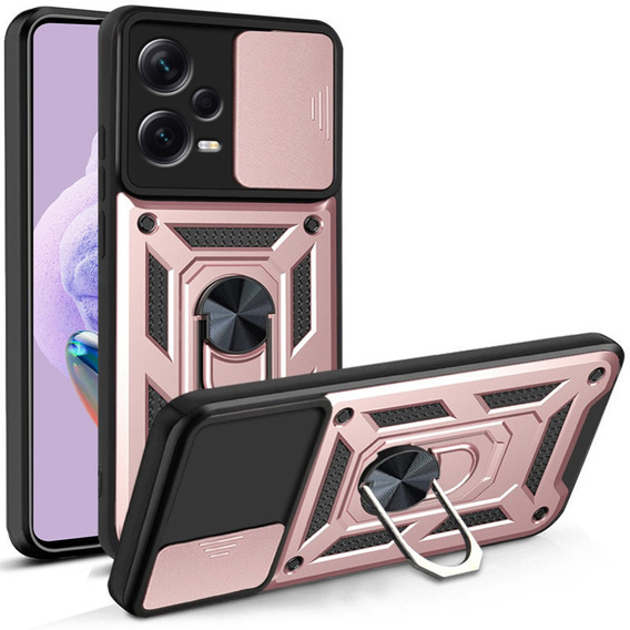 Case for Xiaomi Redmi Note 12 Pro+ 5G, CamShield Slide, pink rose gold
