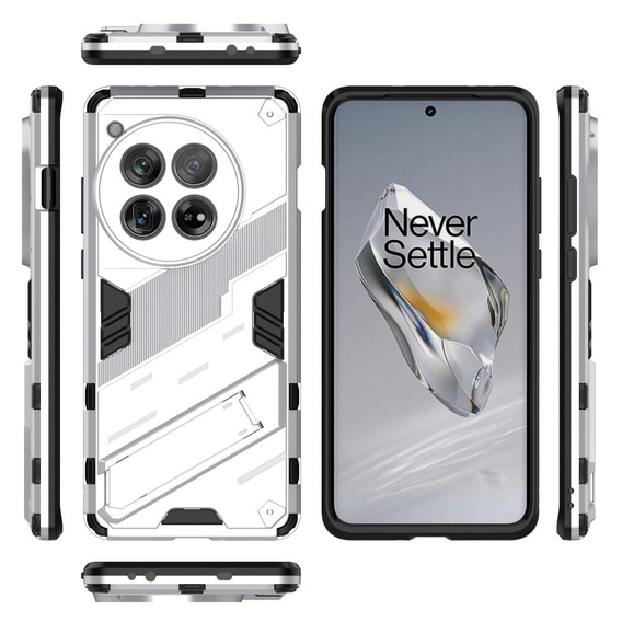 Case for OnePlus 12 5G, Military kickstand, white