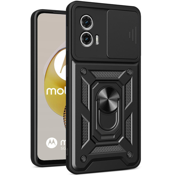 Case for Motorola Moto G73 5G, CamShield Slide, black