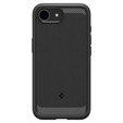 Spigen case for iPhone 16E, Rugged Armor MagSafe, black + Tempered Glass 9H