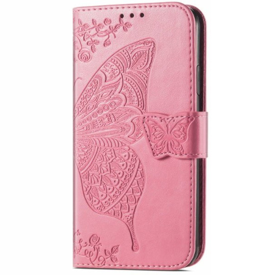 Flip case for Motorola Edge 40, Butterfly, pink
