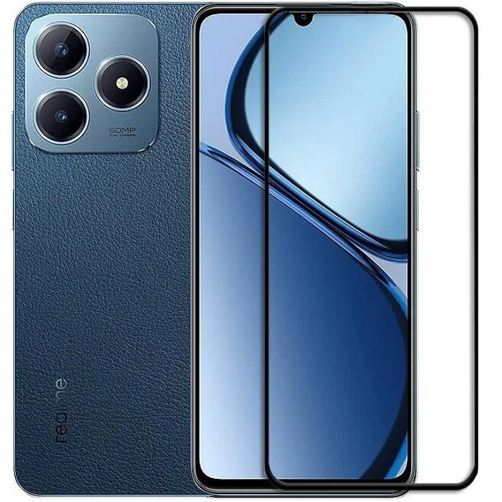 3D Tempered Glass for Realme C63, black frame