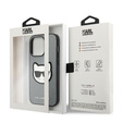 Karl Lagerfeld Case for iPhone 14 Pro Max, Saffiano Choupette Head Patch, silver