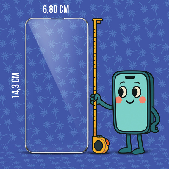 Diamond Palm Tempered Glass for iPhone 14