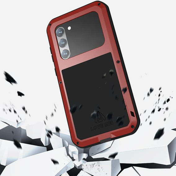 Love Mei Case for Samsung Galaxy A34 5G, armored with glass, red