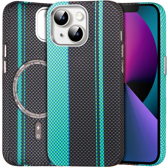 MagSafe's iPhone 13 Case, Carbon Fiber, black / blue