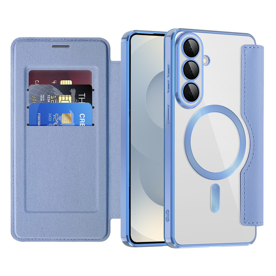 RFID Wallet MagSafe Flip Case with Camera Protection for Samsung Galaxy S26, Blue