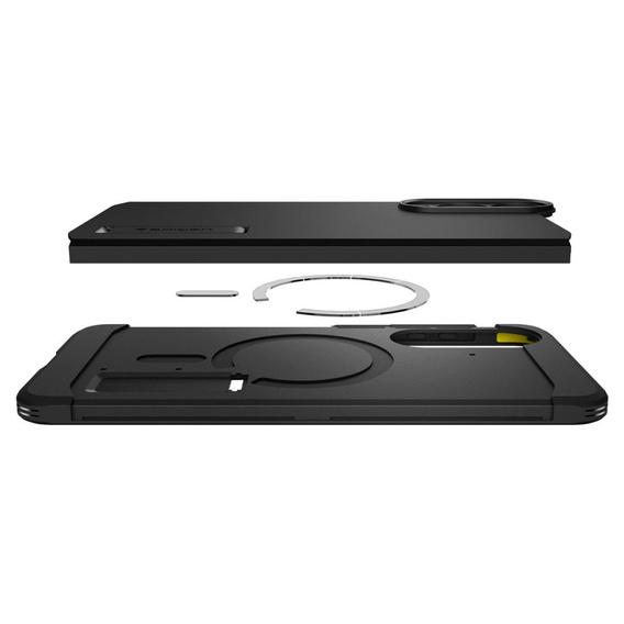 Spigen case for Samsung Galaxy S25 Edge, Tough Armor Mag MagSafe, black + 9H Tempered Glass
