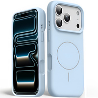 Silicone sleeve for iPhone 17 Pro Max, for MagSafe, anti-shock, blue