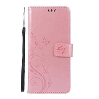Flip case for Samsung Galaxy A51, Butterfly Flower, pink rose gold