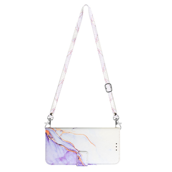 Flip case for Xiaomi Redmi Note 13 Pro 4G / Xiaomi Redmi Note 14S / Xiaomi Poco M6 Pro 4G, Wallet, Marble purple