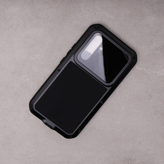 Love Mei Case for Samsung Galaxy A54 5G, armored with glass, black