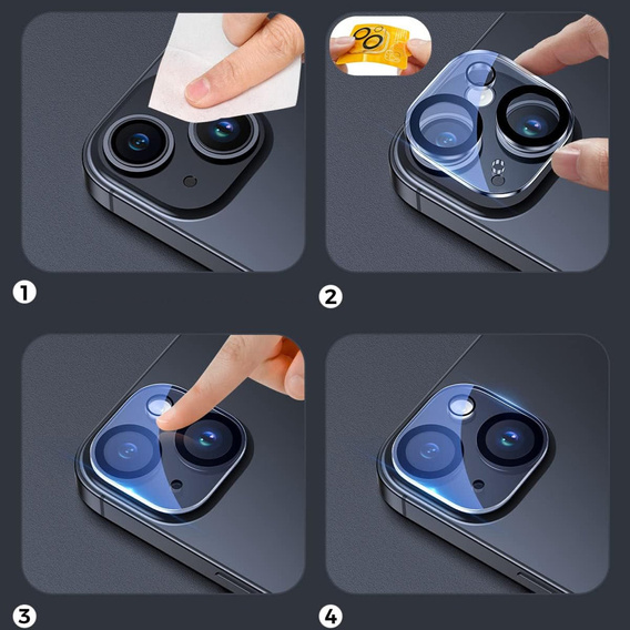 2x ERBORD tempered glass for camera to iPhone 15 / 15 Plus