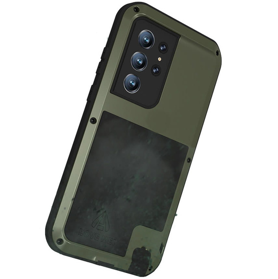 Love Mei Case for Samsung Galaxy S22 Ultra, armored without glass, green