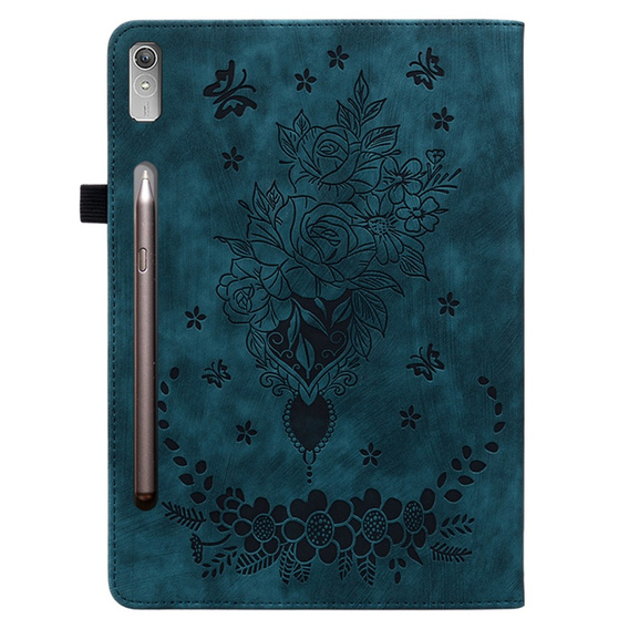 Flap case for Lenovo Tab P12, flower, blue