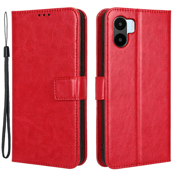 Flip case for Xiaomi Redmi A1 4G / A2 4G, Crazy Horse Wallet, red