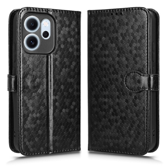 Flap case for Oppo Reno 14F, Wallet Rhombus, black