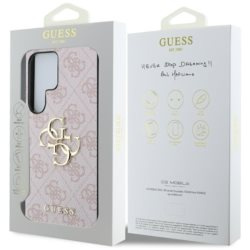 GUESS Case for Samsung Galaxy S25 Ultra, 4G Big Metal Logo, pink
