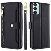 Flip case for Samsung Galaxy M15 5G, Wallet Zipper Pocket, black