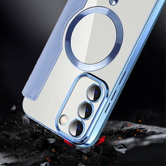 Flip case for Samsung Galaxy S23, Wallet, MagSafe, blue