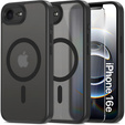 Case for iPhone 16E, for MagSafe, ERBORD Matt Case, black + Screen Glass