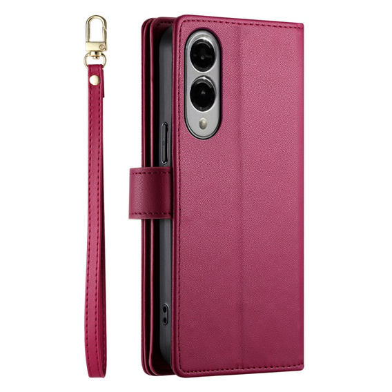 Flip case for Samsung Galaxy S25 Edge, Wallet Zipper Pocket, red