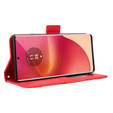 Flip case for Motorola Edge 50 Fusion 5G, Card Slot, red